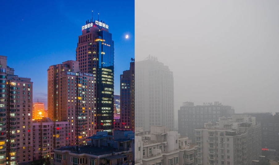 “十一”雾霾袭京35个pm2.5监测点28个严重污染